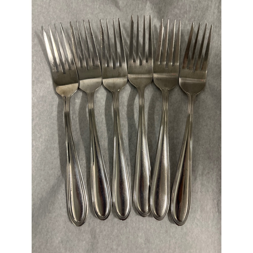 Wallace‎ Modern Thread Stainless Steel salad Fork Set of 6, 7.25" Indonesia